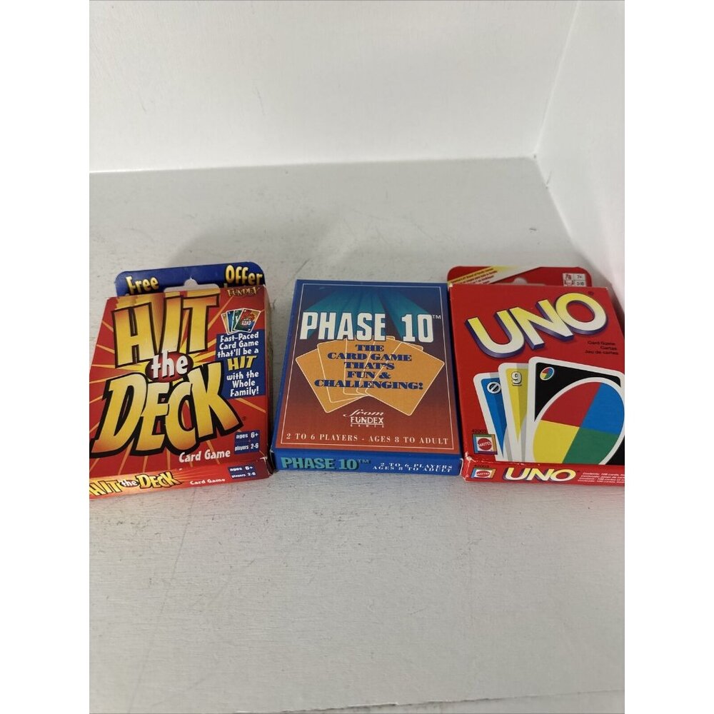 Game Night Vintage Mattel Uno Card Hit The Deck And Phase 10